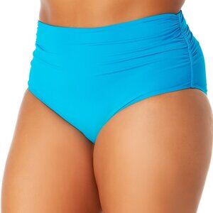 Anne Cole High Waist Swim Bikini Bottoms Plus Size 20W Blue Cerulean